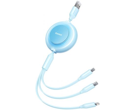 Baseus Bright Mirror 2, USB 3-in-1 cable for micro USB / USB-C / Lightning 3.5A 1.1m (Sky blue)