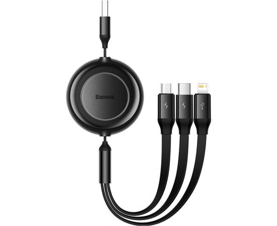 Baseus Bright Mirror 2, USB 3-in-1 cable for micro USB / USB-C / Lightning 3.5A 1.1m (Black)