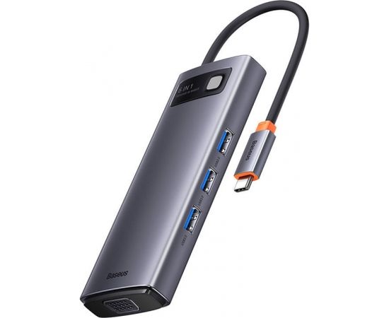 Hub 6in1 Baseus Metal Gleam Series, USB-C to 3x USB 3.0 + HDMI + USB-C PD + VGA