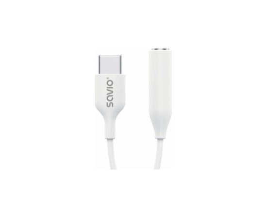 Savio USB-C Male - 3.5 mm Female White