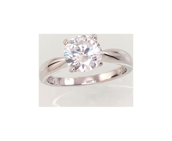 Серебряное кольцо #2101472(PRh-Gr)_CZ, Серебро	925°, родий (покрытие), Цирконы , Размер: 17, 3 гр.