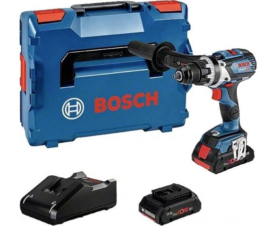 Bosch GSR 18V-110 C, 2x4.0Ah ProCORE18V, CoMo, GAL 18V-40 Akumulatora Skrūvgriezis/Urbjmašīna