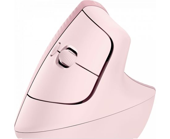 Logitech Lift Vertical Rose Bluetooth Ergonomic Mouse Dark Rose