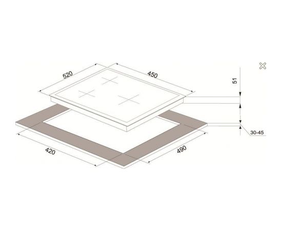 Schlosser PGH4511X Gāzes virsma 45cm