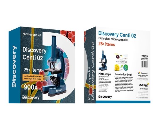 Mikroskops, Discovery Centi 02, 100x-900x, ar grāmatu Mikroskopi