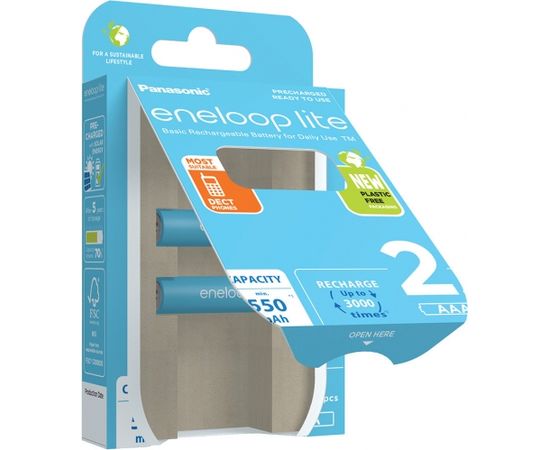 Panasonic eneloop rechargeable battery Lite AAA 550 2BP