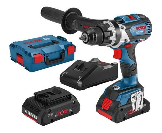 Bosch GSR 18V-110 C, 2x4.0Ah ProCORE18V, GAL 18V-40 Urbjmašīna