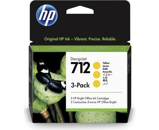 HP Ink No.712 Yellow tri-pack (3ED79A)