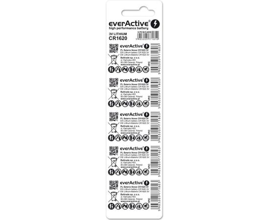 Lithium battery mini everActive CR1620 5 pcs.