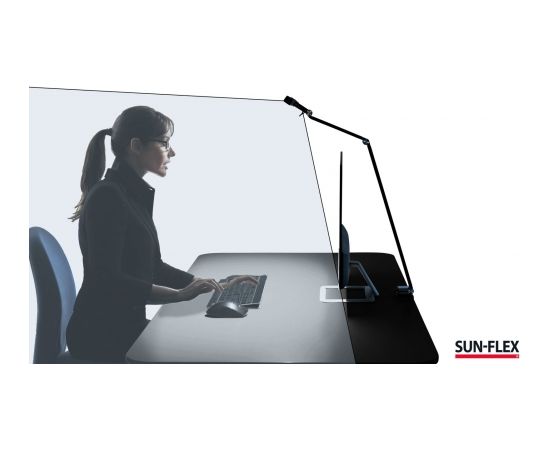 Galda lampa SUN-FLEX®SCREENLITE, ekrāna apgaismojumam, melna