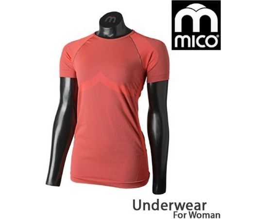 Mico Woman Half Sleeves Round Neck Shirt / Rozā / S / M
