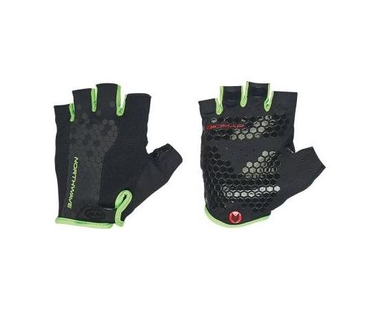 Northwave Grip Short Gloves / Melna / Zaļa / XXL