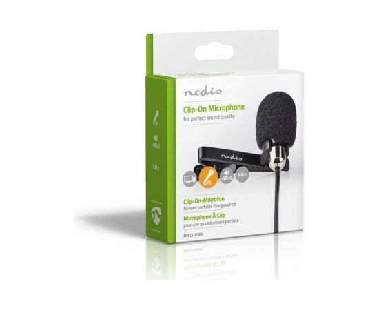 Nedis Clip-on Microphone with 3.5mm Connection 1.8m