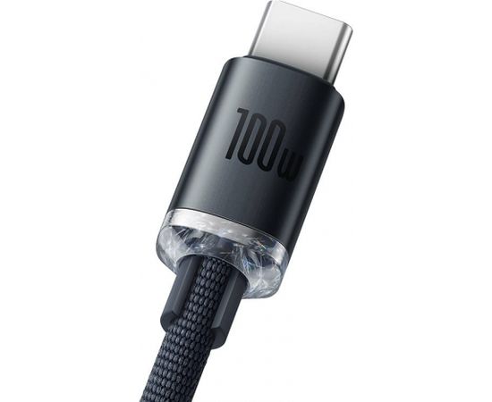 Cable USB2.0 C plug - USB C plug 1.2m PD2.0 100W 20V 5A QC3.0 Crystal Shine black BASEUS