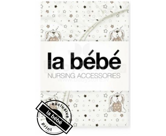 La Bebe™ Nursing La Bebe™ Cotton 60x120 Art.89185 Bunnies Kokvilnas palags ar gumiju 60x120cm