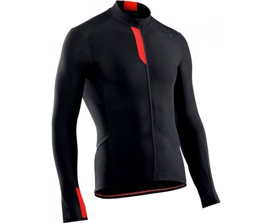 Northwave Fahrenheit Jersey Long Sleeves / Melna / Sarkana / L Velo krekli
