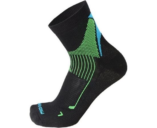 Mico Professional Running Sock Medium / Melna / Zaļa / 35-37