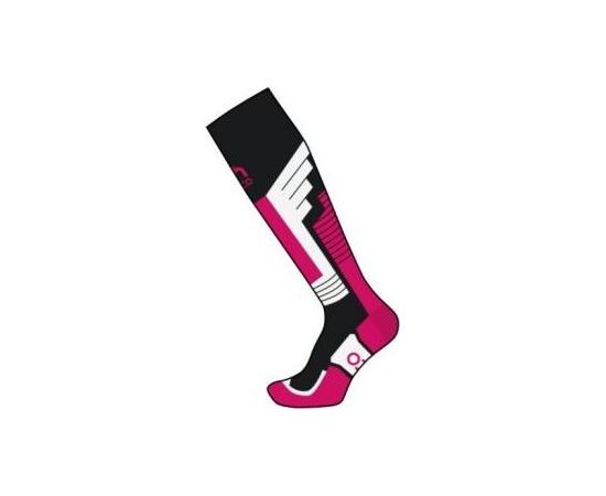 Mico Kids Medium Weight Performance Ski Sock / Melna / Zaļa / 24-26