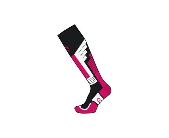 Mico Kids Medium Weight Performance Ski Sock / Melna / Rozā / 24-26