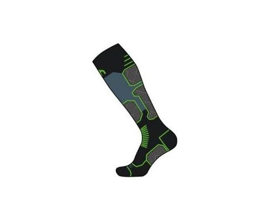 Mico Medium Weight Performance Ski Sock Lycra / Melna / Zaļa / 44-46