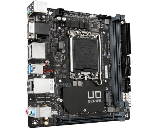 Gigabyte H610I DDR4 1.0 M/B Processor family Intel, Processor socket  LGA1700, DDR4 DIMM, Memory slots 2, Supported hard disk drive interfaces 	SATA, M.2, Number of SATA connectors 4, Chipset Intel H610 Express, Mini-ITX