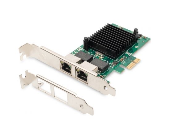 Digitus Gigabit Ethernet PCI Express Card, 2-port 32-bit, low profile bracket, Intel chipset DN-10132