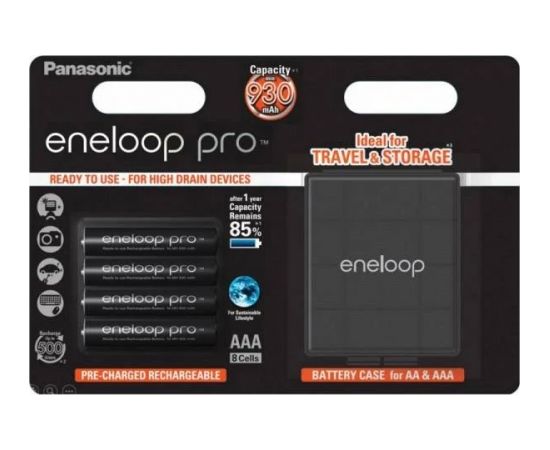 Panasonic rechargeable batteries  ENELOOP Pro BK-4HCDEC4BE, 900 mAh, 500 (4xAAA)