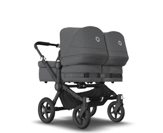 Dvīņu Rati Bugaboo Donkey 5 Twin Black/Grey Melange