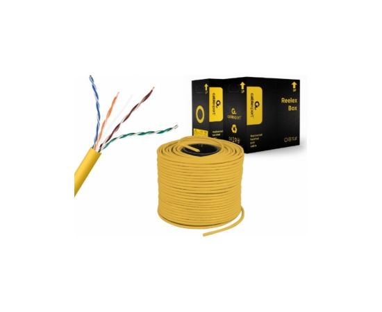 Kabelis Gembird CAT5e UTP LAN 305m Yellow