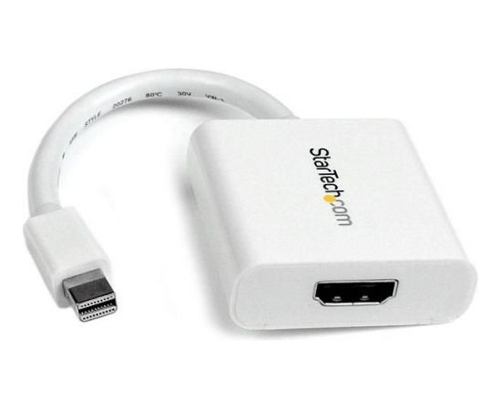 Adapteris AV StarTech Mini DisplayPort® to HDMI® Video Adapter Converter 1920x1200 - White Mini DP to HDMI Adapter M/F (MDP2HDW)