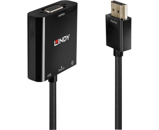 Adapteris Lindy HDMI - D-Sub (VGA) + MiniJack 3.5mm 0.15m (38285)