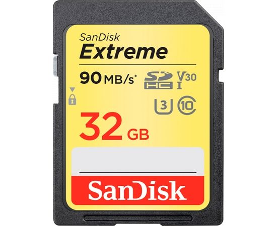 SanDisk Extreme 32GB Memory Card up to 100MB/s, UHS-I, Class 10, U3, V30