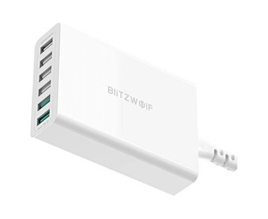 BlitzWolf BW-S15 Сетевое зарядное устройство 6 x USB / 60W / 4.8A / Quick Charge 3.0 Белое