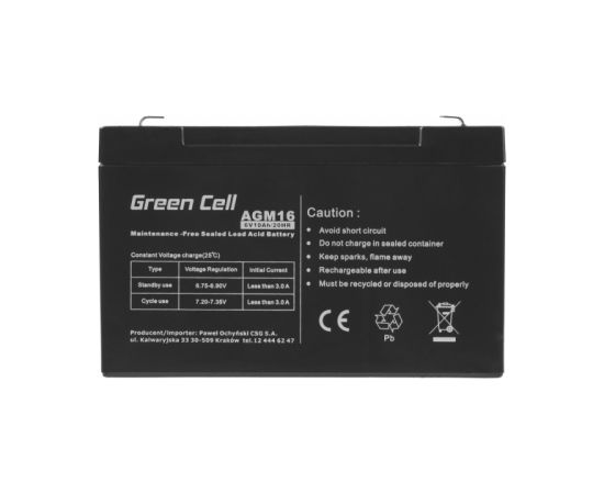 Green Cell AGM16 UPS battery Sealed Lead Acid (VRLA) 6 V 10 Ah