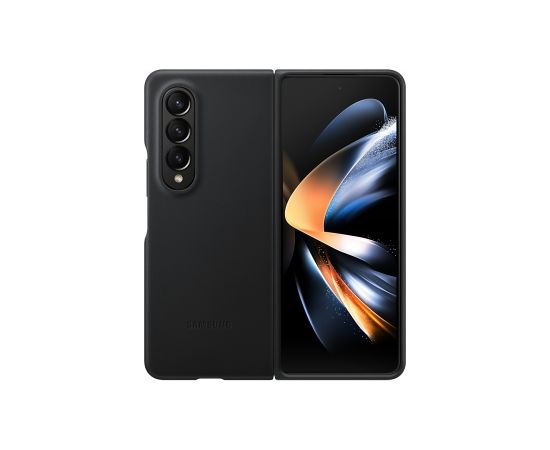 Samsung Galaxy Fold4 Leather Cover Black