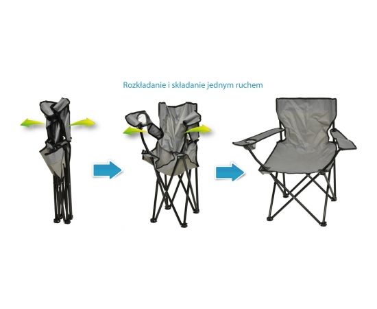 Saliekamais tūristu krēsls 50x50x80 cm pelēks