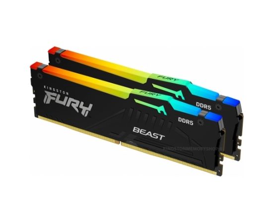 Kingston Fury Beast RGB 32 Kit (16GBx2) 32GB, DDR5, 5200 MHz, PC/server, Registered No, ECC No