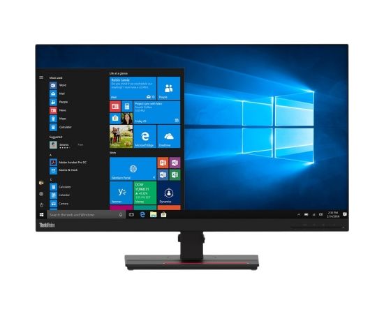 Lenovo ThinkVision T27h-2L 27 ", IPS, QHD, 16:9, 4 ms, 350 cd/m², Raven Black, 60 Hz, DisplayPorts quantity 1, 2560x1440, HDMI ports quantity 1