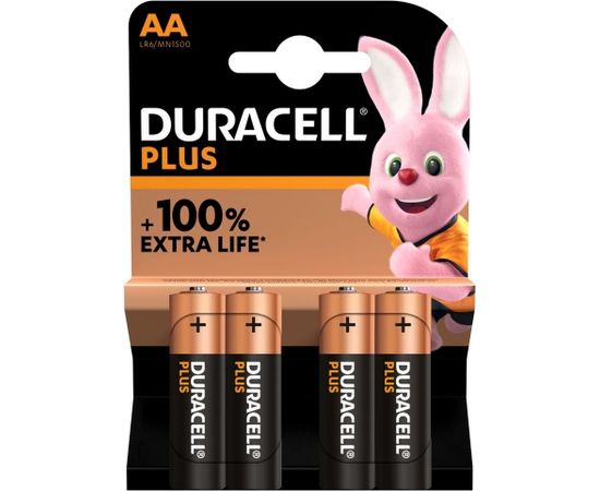 Duracell Plus MN1500 AA, Alkaline, 4 pc(s)