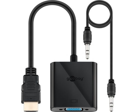 Goobay HDMI/VGA adapter, nickel plated 68793 Black