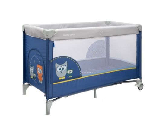 Baby Mix Ceļojumu gulta OWL navy blue 44897 Akcija Bērnu gultiņas