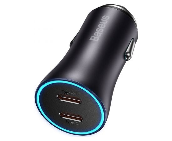 Baseus Golden Contactor Pro car charger, 2x USB-C, 40W (Dark Gray)