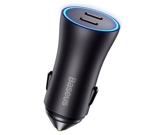 Baseus Golden Contactor Pro car charger, 2x USB-C, 40W (Dark Gray)