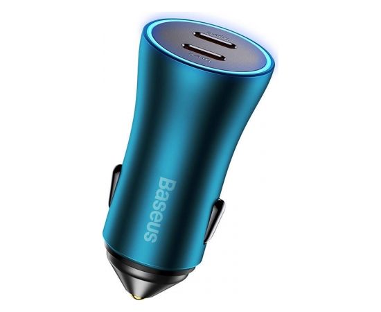 Baseus Golden Contactor Pro car charger, 2x USB-C, 40W (blue)
