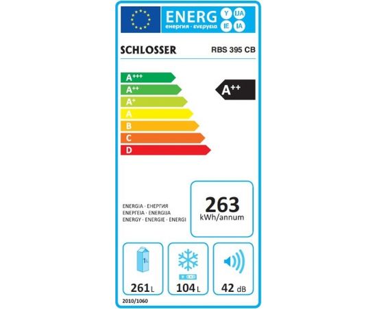 Side-by-side fridge Schlosser RBS395CB