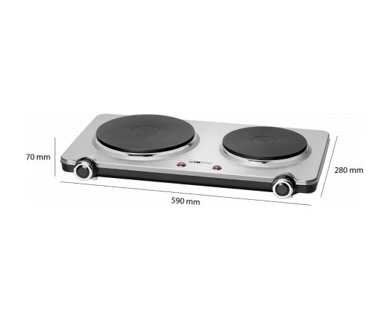 Clatronic Stainless steel double hotplate