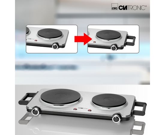 Clatronic Stainless steel double hotplate