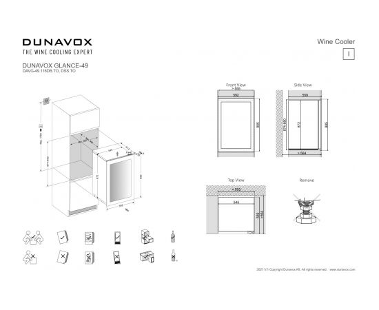 Wine cabinet Dunavox DAVG-49.116DBTO