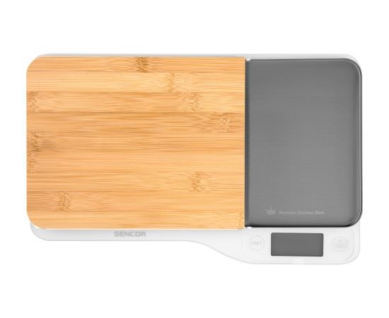 Kitchen Scale with Real Bamboo Cutting Board Sencor SKS6501WH