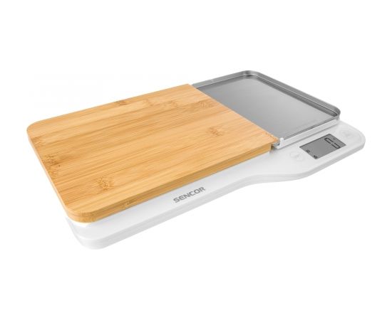 Kitchen Scale with Real Bamboo Cutting Board Sencor SKS6501WH